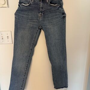 Kensie Blue Denim Jeans with Classic Diagonal Weave